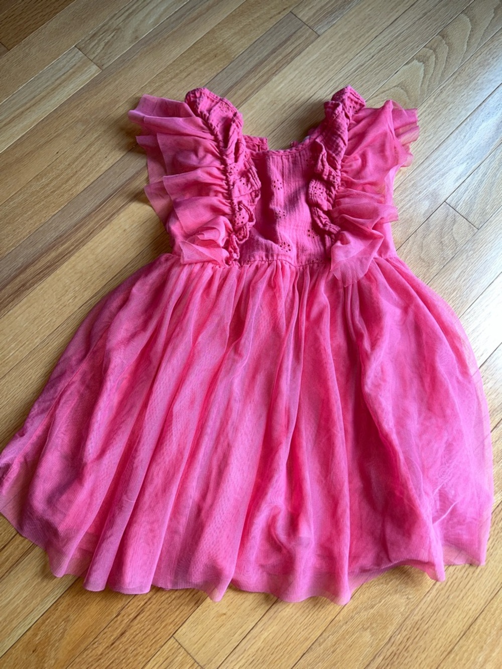 🍀6/$20 Cat & Jack Hot Pink Ruffle Tulle Dress